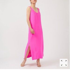 J. Crew Silk Tricotine Maxi Dress - hot pink